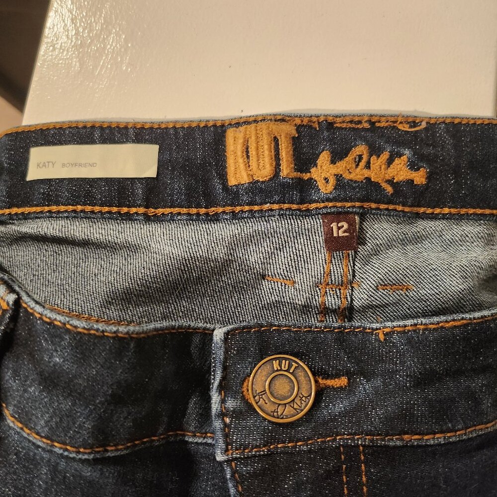 Kut from the Kloth Distressed Blue Cuffed Ankle Jeans